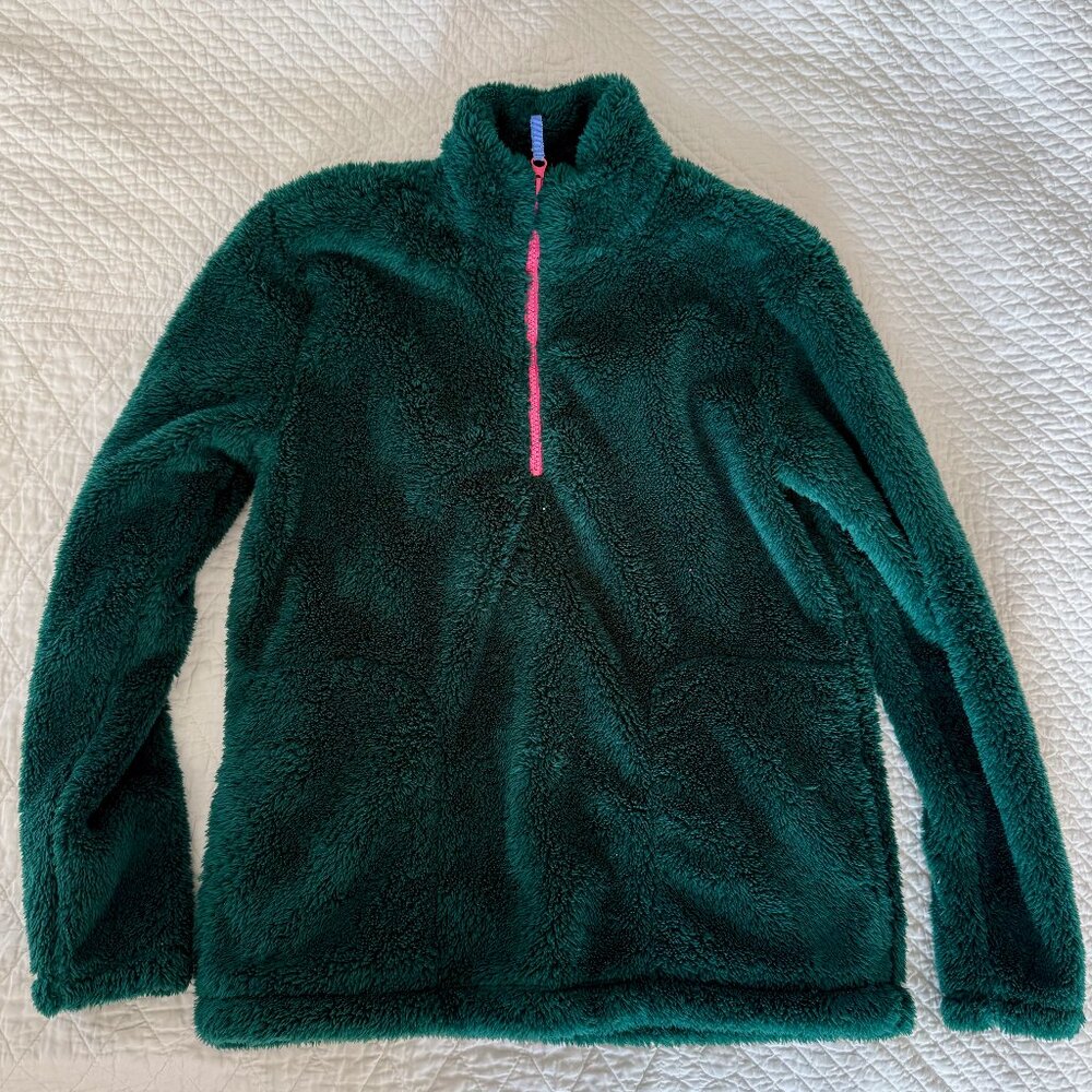 J.CREW Factory Emerald Green Sherpa Half-Zip Pullover Fleece - Girls - Size16